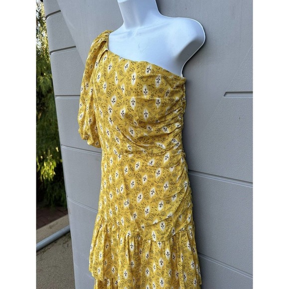 Veronica Beard $798 Virginia Sun Multi Floral Tiered One Shoulder Maxi dress Sz8 - Picture 14 of 16